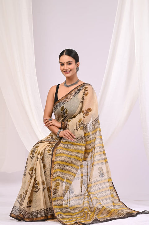 Printed kota cotton saree
