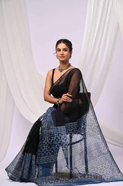 Printed kota cotton saree