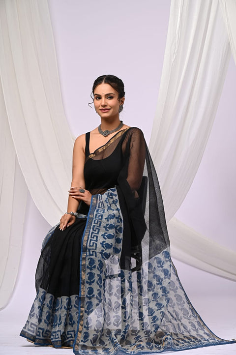Printed kota cotton saree
