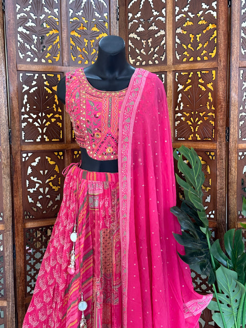 Partywear pink lehenga blouse - Size 38