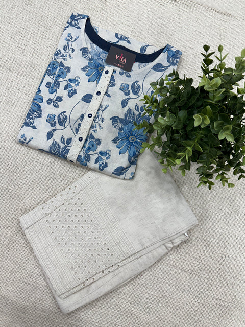 printed cotton top and pant