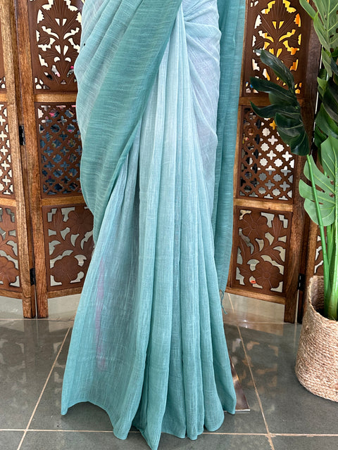 Ombré dyed handloom cotton saree