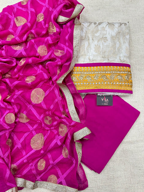 Brocade silk salwar material