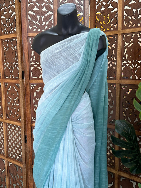 Ombré dyed handloom cotton saree