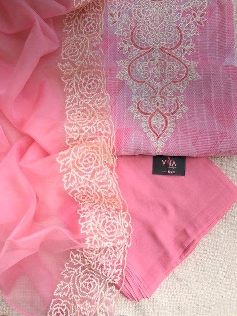 Thread emb chanderi material