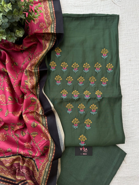 Emb Roman silk salwar material