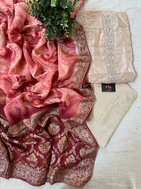 Emb Russian silk salwar material
