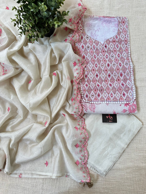 Floral printed cotton salwar material
