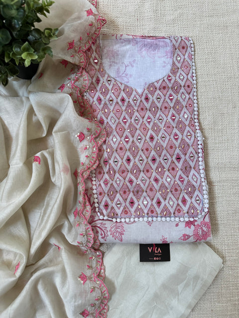 Floral printed cotton salwar material