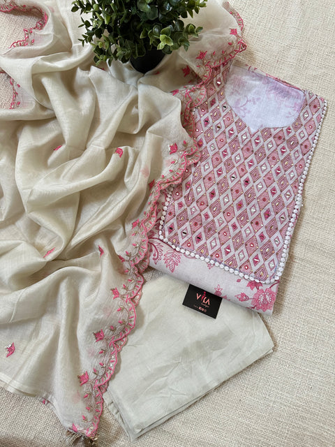 Floral printed cotton salwar material