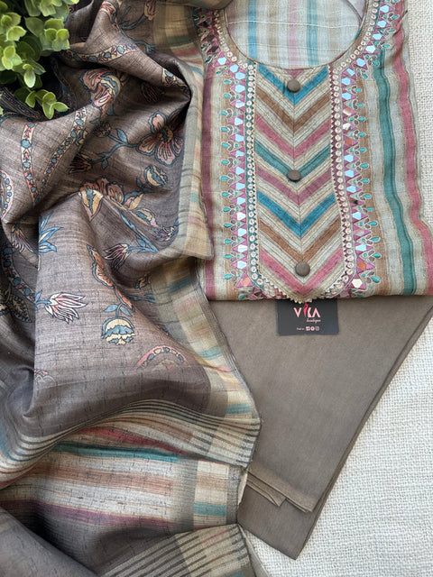 Multicoloured art silk suit material