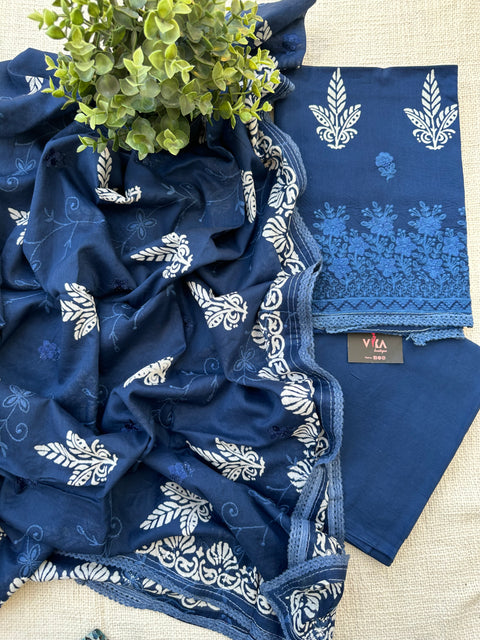 Embroidery cotton suit material