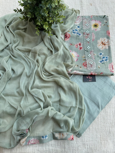 Floral printed cotton salwar material