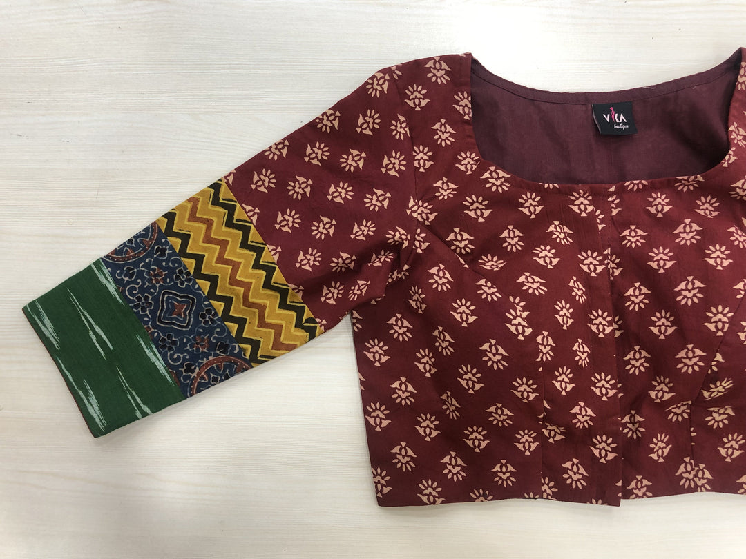 3/4 Bitton Floral Blouse
