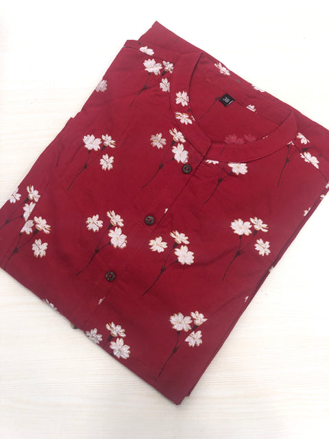 Red colour Printed cotton kurti