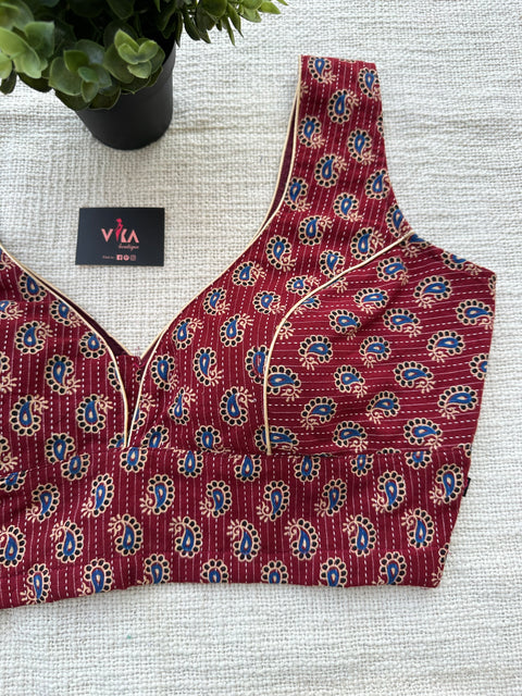 Ajrakh printed blouse