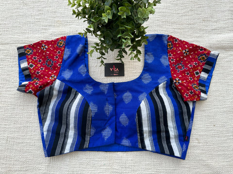 Ikat patch work cotton blouse