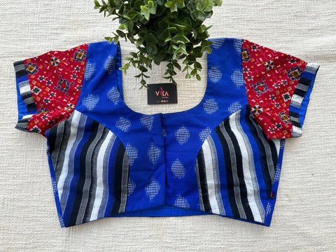 Ikat patch work cotton blouse