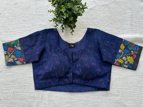 Ikat kalamkari cotton blouse