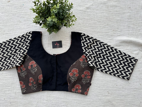 Ajrakh zigzag cotton blouse