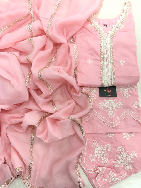 Ready Kurta Pant Set - Pink