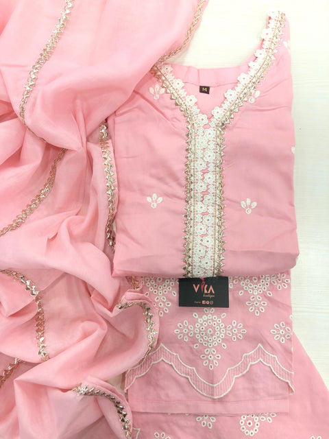 Ready Kurta Pant Set - Pink