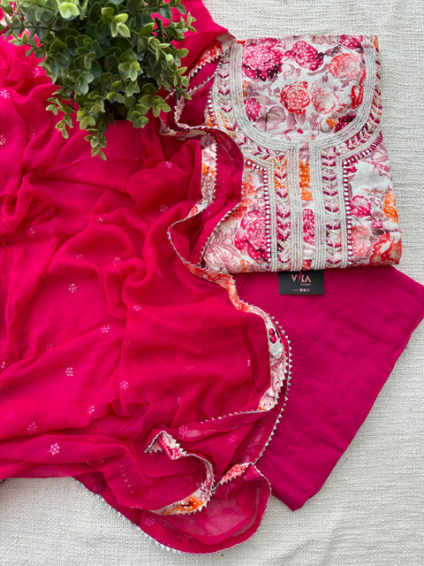 Neck work cotton salwar material