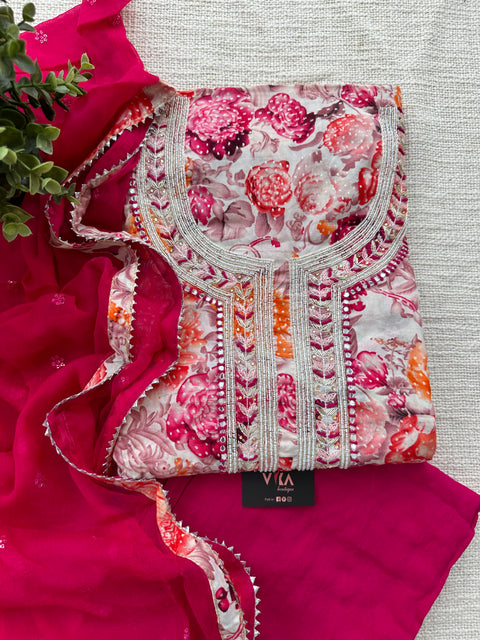 Neck work cotton salwar material