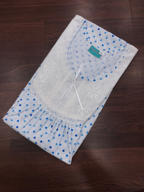 XL size Blue dot printed nighty