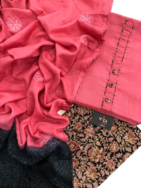 Kalamkari kameez suit material