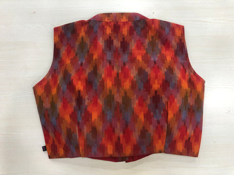 Sleeveless multi colour ikat blouse