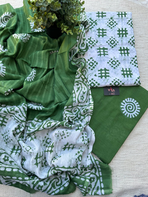 Batik printed cotton salwar material