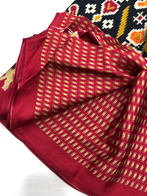 Printed satin Saree