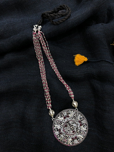 925 silver pink crystal chain with pendant