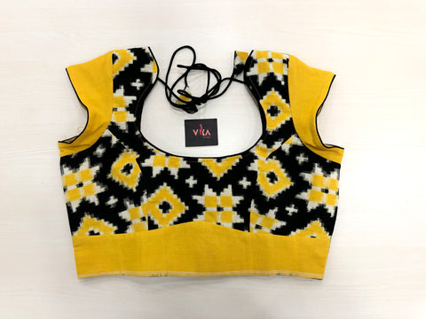 Yellow Telia Rumal Ikat cotton blouse