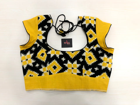 Yellow Telia Rumal Ikat cotton blouse