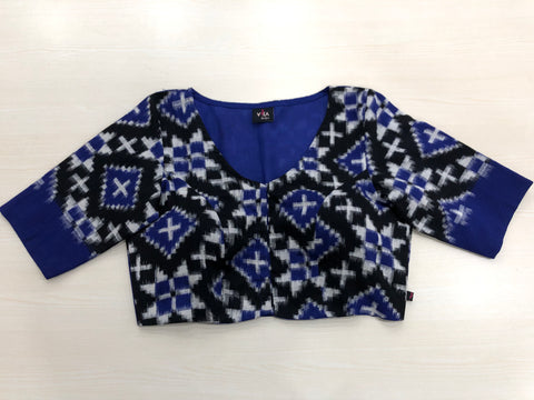 Blue Telia Rumal Ikat cotton blouse