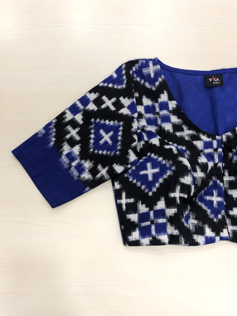 Blue Telia Rumal Ikat cotton blouse