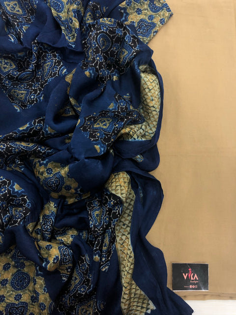 Ajrakh modal dupatta mix and match material