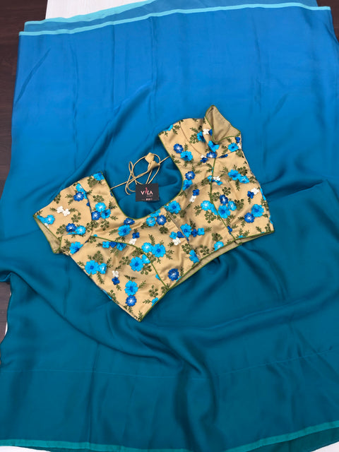 Saree with readyblouse size 34