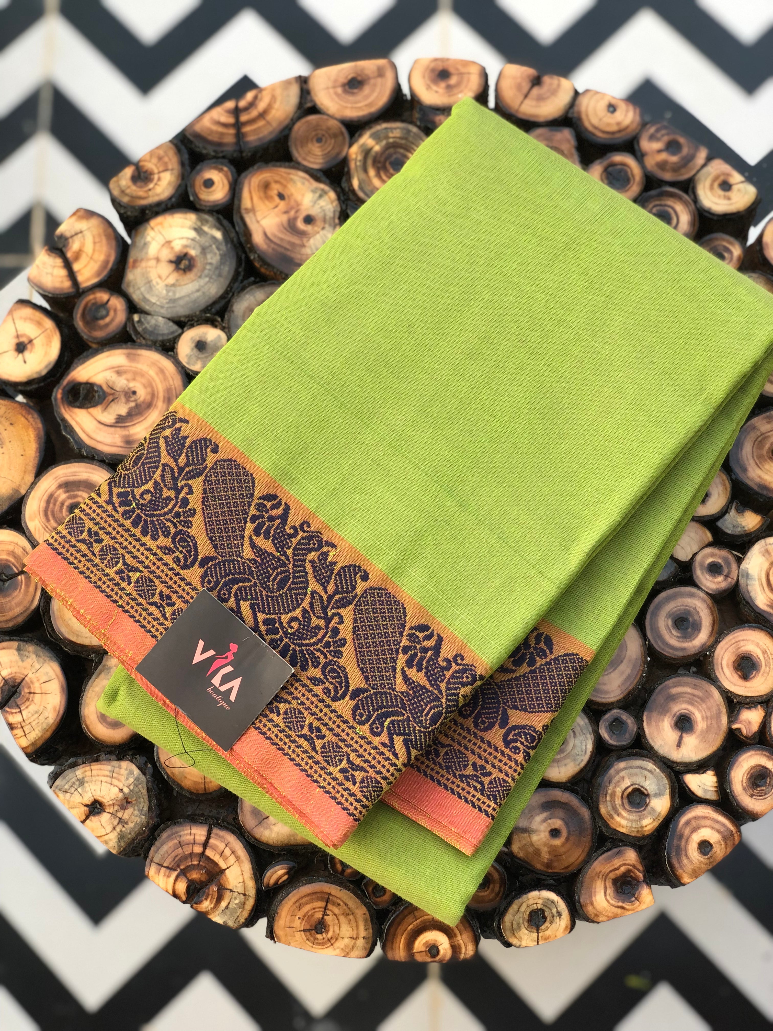 Handloom cotton saree VIKA Boutique
