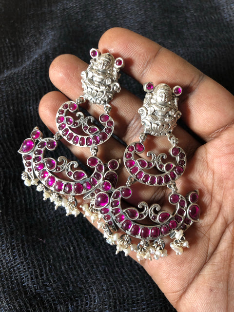 925 silver long Lakshmi earring